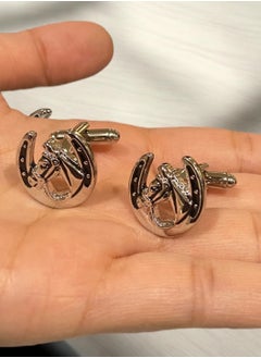 JewelleryClub Elegant & High Quality Chrome Plated Cufflinks For Men  - Image 2