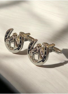 JewelleryClub Elegant & High Quality Chrome Plated Cufflinks For Men  - Image 1