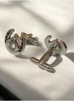JewelleryClub Elegant & High Quality Chrome Plated Cufflinks For Men  - Image 3