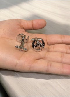 JewelleryClub Elegant & High Quality Chrome Plated Cufflinks For Men  - Image 4