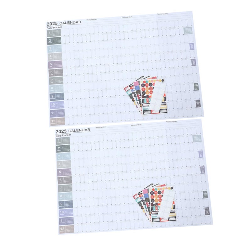 2025 Large Wall Calendar Set Of 2 Monthly Office Planner With Creative Design - Image 2