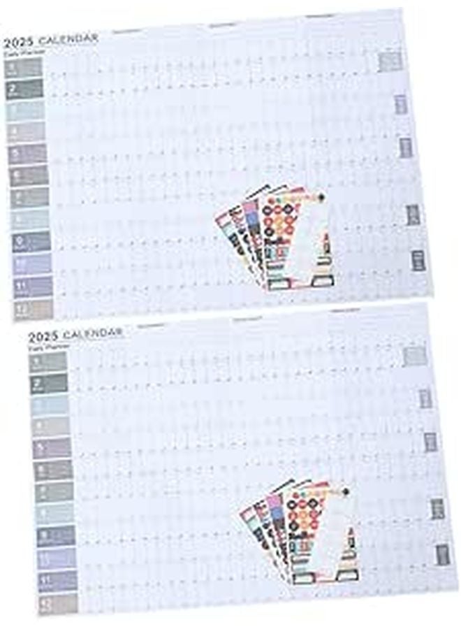 2025 Large Wall Calendar Set Of 2 Monthly Office Planner With Creative Design - Image 1