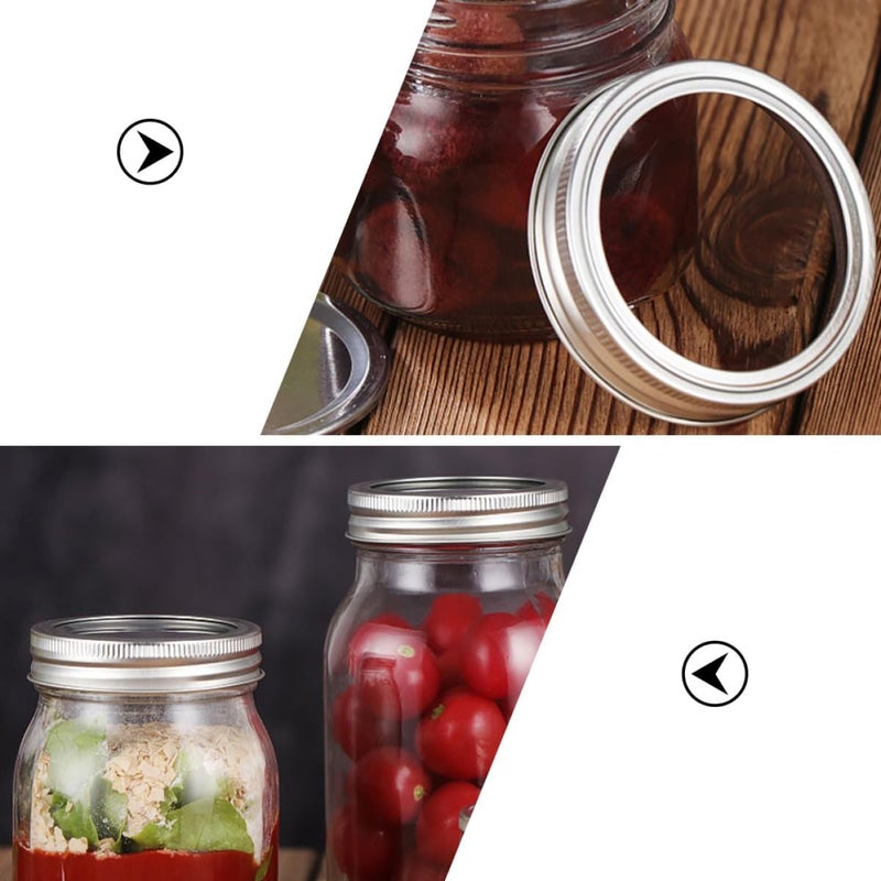 VICASKY 20pcs Wide Mouth Mason Jar Tinplate Lids Silver Airtight Sealing Can Caps for Home Canning and Food Storage Jar Accessories - Image 3