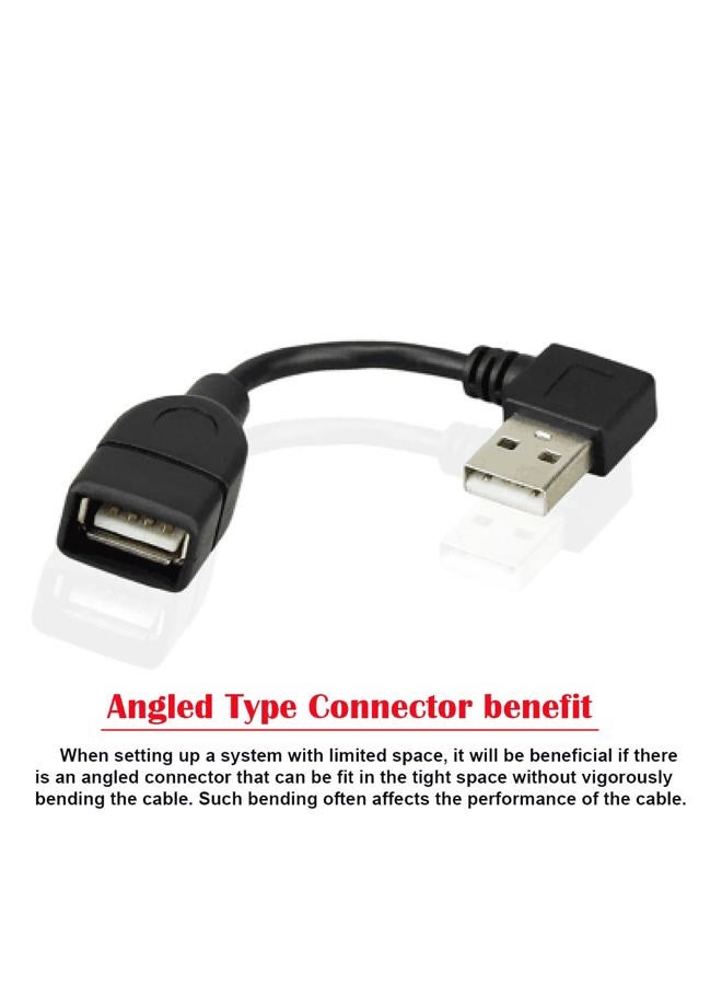 CY YC° USB 2.0 A Type Male Right Angled to USB 2.0 Female Extension Cable 90 Degree Connector 10cm - Image 2