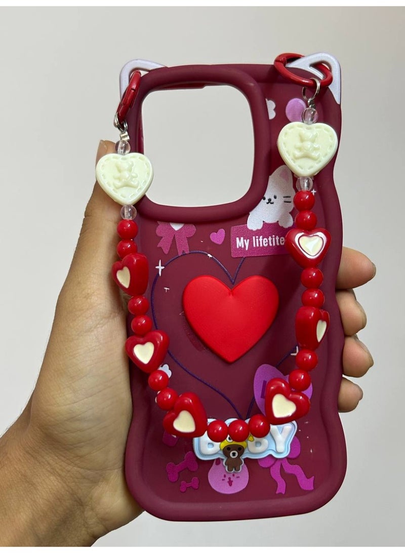 جراب خلفي بتصميم كرتوني جديد علي شكل قلب وعليه كلمه BABY متوافق مع هاتف اوبو رينو 14F - Image 1