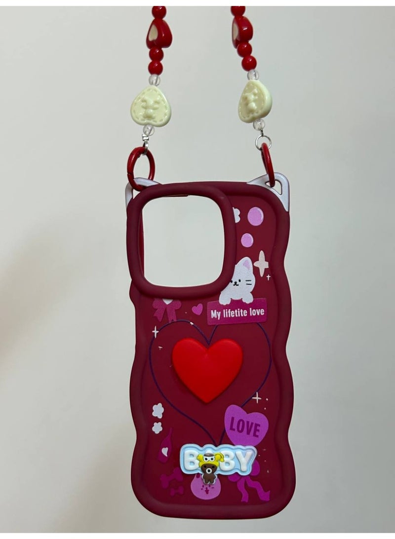 جراب خلفي بتصميم كرتوني جديد علي شكل قلب وعليه كلمه BABY متوافق مع هاتف اوبو رينو 14F - Image 2