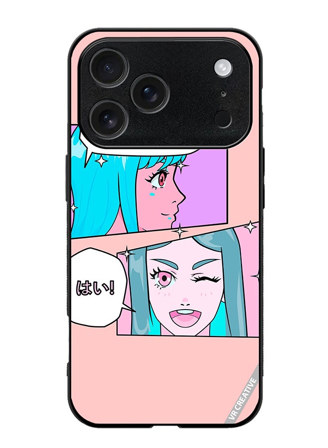 Protective Case Cover For Apple iPhone 17 Pro Max Cute Pastel Collage With Manga Comics Frames With Anime Characters Design Multicolour