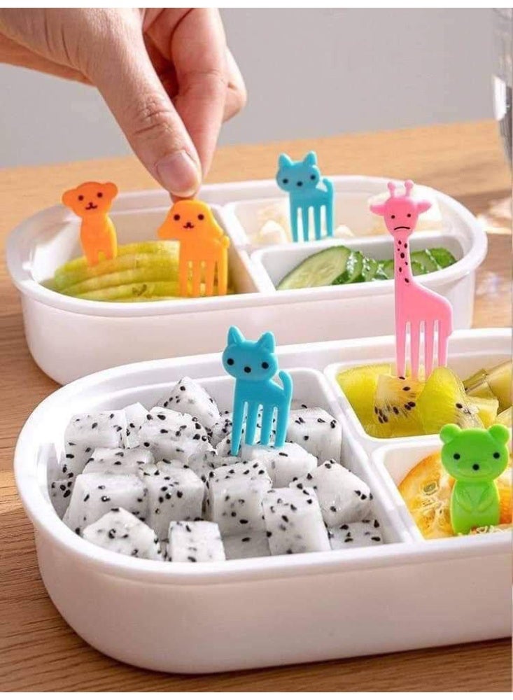 Plastic fruit forks for children, suitable for lunchboxes, 10 pieces - Image 3