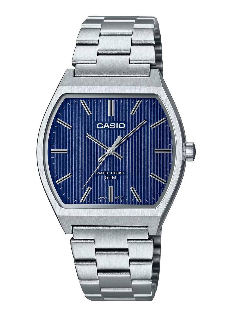 CASIO Men's Quartz Analog Blue Dial Stainless Steel Watch MTP-B140D-2AVDF - Image 1