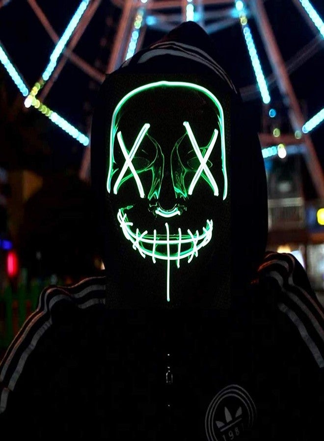 ELEPHANTBOAT® Green Halloween Mask LED Light up Mask for Festival, Cosplay,Costume Party and Decorations - Image 5