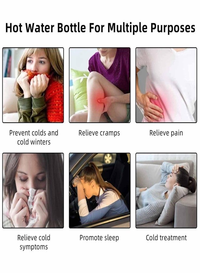 TGOPIT قربة ماء ساخن من TGOPIT مع غطاء، قربة ماء ساخن مخملية، قربة ماء ساخن صغيرة، كيس ماء ساخن صغير من السيليكون، قربة ماء ساخن آمنة ومتينة وقابلة لإعادة التدوير في الشتاء للنساء والرجال (أزرق 500 مل) - Image 5