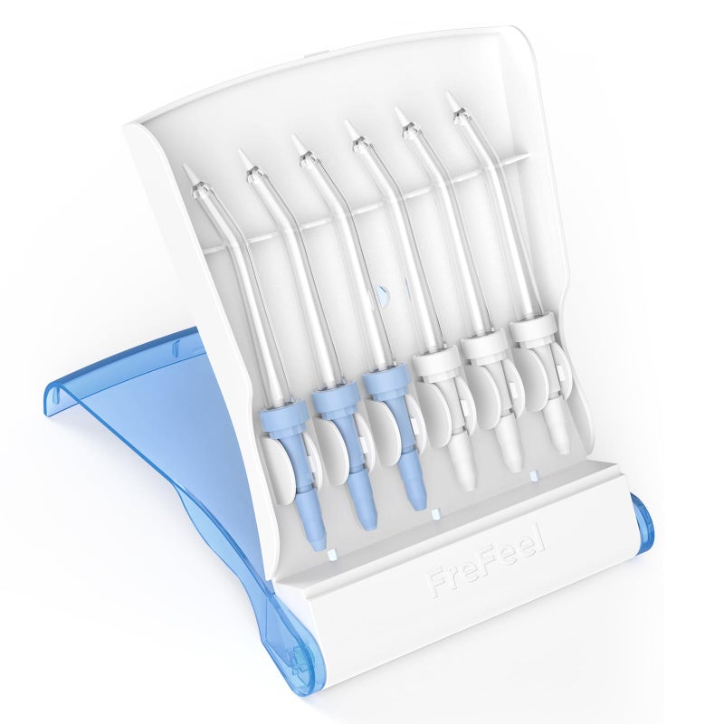 FreFeel Replacement Heads for Waterpik, Replacement Picks for Water Pik Water Flosser (6 Periodontal Tips + Storage Case) - Image 1