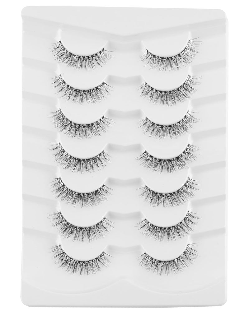 Onlyall Natural False Eyelashes Wispy Clear Band Fake Lashes H86 - Image 5