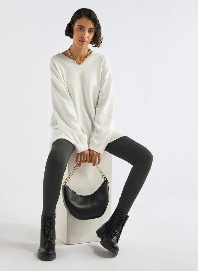 Splash FAV V-neck Sweater with Long Sleeves - Image 2