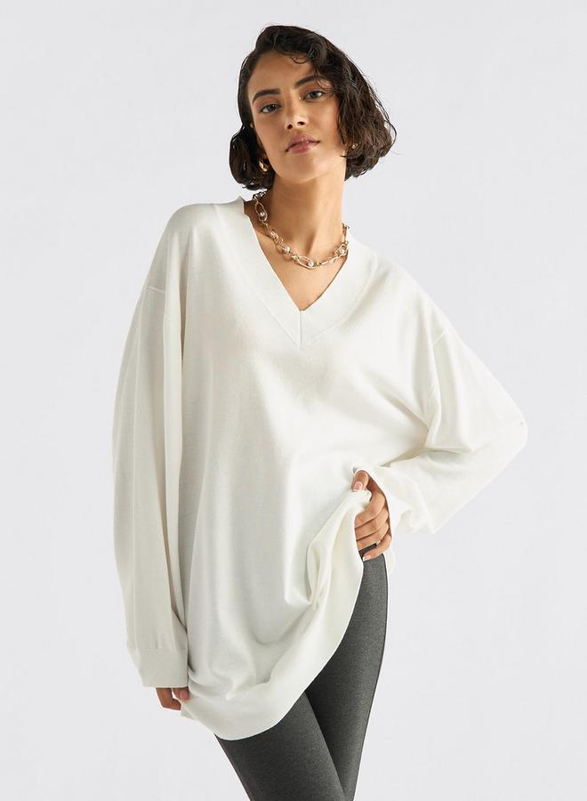 Splash FAV V-neck Sweater with Long Sleeves - Image 1