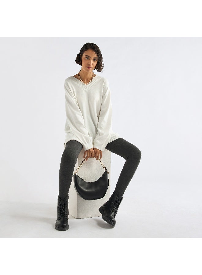 Splash FAV V-neck Sweater with Long Sleeves  - Image 2
