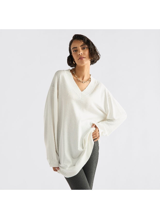 Splash FAV V-neck Sweater with Long Sleeves  - Image 3