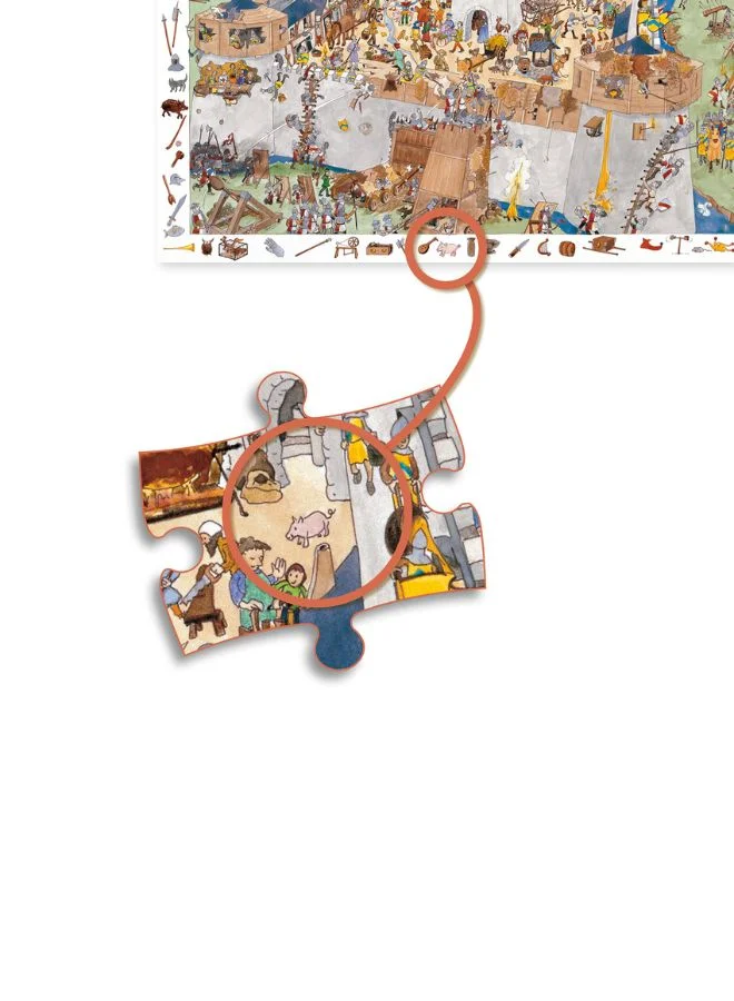 DJECO Fortified Castle Observation Puzzle - 100Pcs