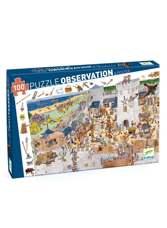 DJECO Fortified Castle Observation Puzzle - 100Pcs
