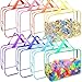 YOPCDJ 8 Packs 8 Colors Large Toy Storage Bags Reusable Clear PVC Board Game Storage Toy Organizers and Storage Bags with Zipper for Building Blocks Puzzle and Handmade Accessories Clear Toiletry Bag - Image 3