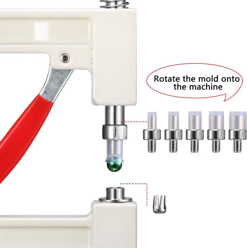 Hotop Pearl Setting Machine and Hand Press Pearl Setting Tools, Beads Rivet Fixing Machine with Beads Screw Heads Tweezers for DIY Crafts Accessories - Image 4