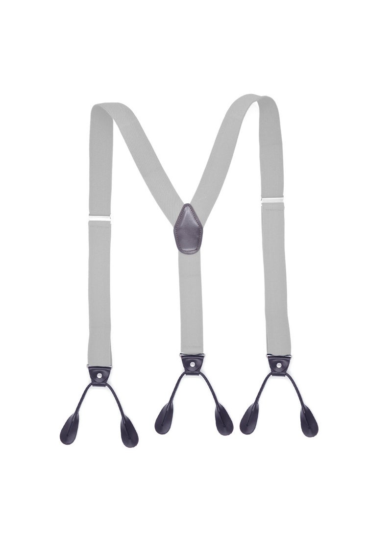Generic Mens Casual Y-Back Suspenders Elastic Adjustable Light gray 
