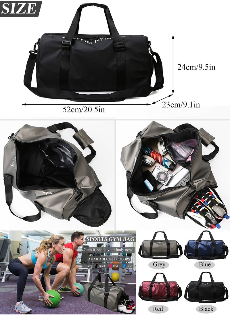Qiccijoo - Qiccijoo Sports Gym Bag for Men Women，Travel Duffel Bag with Shoes Compartment and Wet Pocket for Plane，Sport Gym Tote Bags Swimming Yoga,Waterproof Weekend Overnight Bag Carry on Bag（Black） - Image 1