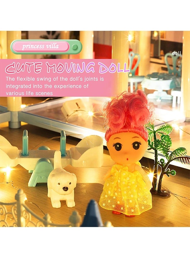 Beauenty Doll House, Doll house for Girls Pretend-Play DIY Dollhouse Kit, Pretend Play House with 14 Rooms Playhouse and 4 Dolls,Toddler Playhouse Gift for for 3 4 5 6 7 8 9 10 Year Old Girls Toys - Image 5