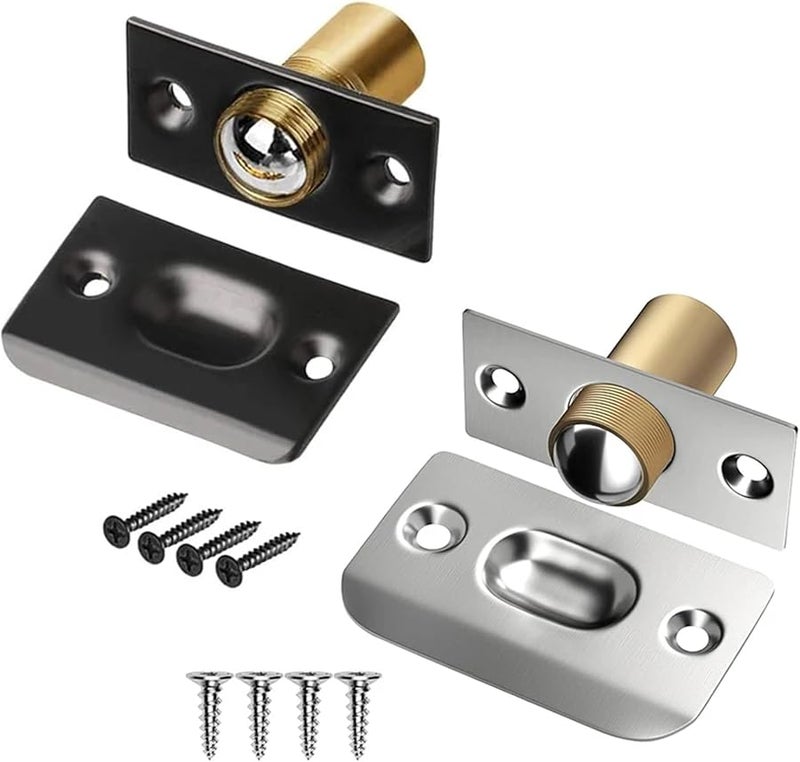 Silver Adjustable Ball Catch Door Hardware 3pcs Top of Door Closet Catch - Image 1