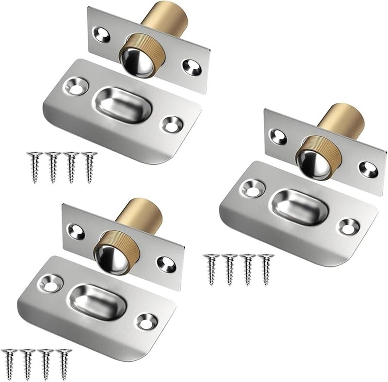 Silver Adjustable Ball Catch Door Hardware 3pcs Top of Door Closet Catch - Image 2