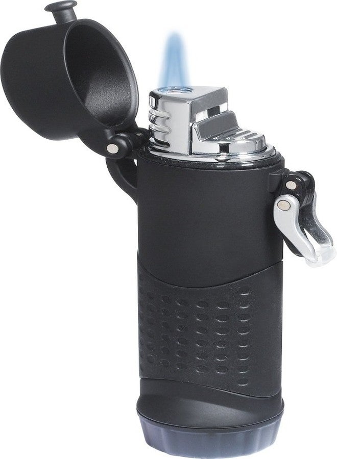 Visol Summit Rubberized Black Wind-Resistant Jet Flame Lighter For Outdoors - Image 1