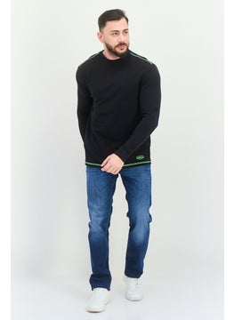 KANGOL Men Crew Neck Embroidered Logo Long Sleeves Sweatshirt, Black  - Image 4