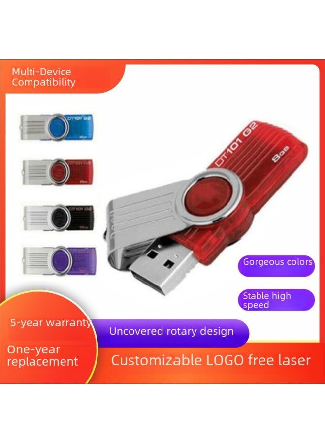 USB Flash Drive Metal Rotating DT101 G2 4G 8G 16G 32g-Color:Default Blue-please Note Other Colors-Capacity:32GB  - Image 1