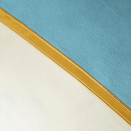 AEROHAVEN™ Set of 2 Premium Velvet with Gold Stripe Decorative Throw Pillow/Cushion Covers with Invisible Zipper - (12 x 12 Inch, Aqua) - Image 5