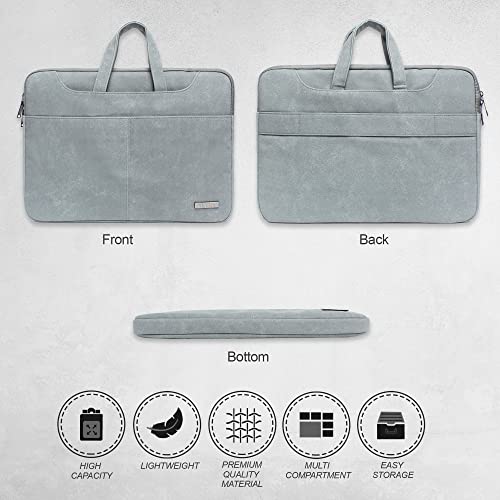 Probus PU leather Laptop Sleeve Case Messenger Organizer Bag - Dark Grey - Image 2