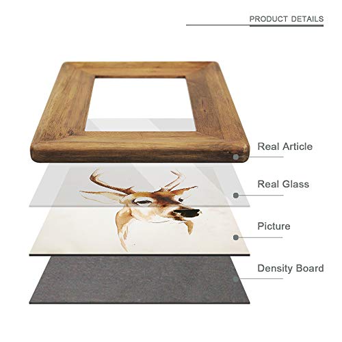 icheesday 8x10 Picture Frames,Brown Rustic Wood Frame with Glass Front, Display 10x8 inch Photos for Table Top Display and Wall Mounting - Image 4