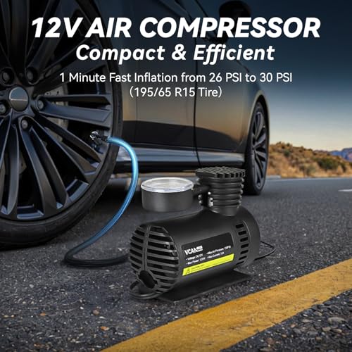 VCANENERGY Car Emergency Safety Kit Bag with Portable Air Compressor, Jumper Cables,First Aid Kit, Tire Pressure Gauge, Auto Vehicle Safety Road Side Assistance Kits Essentials,for Women, Men, Teen - Image 3