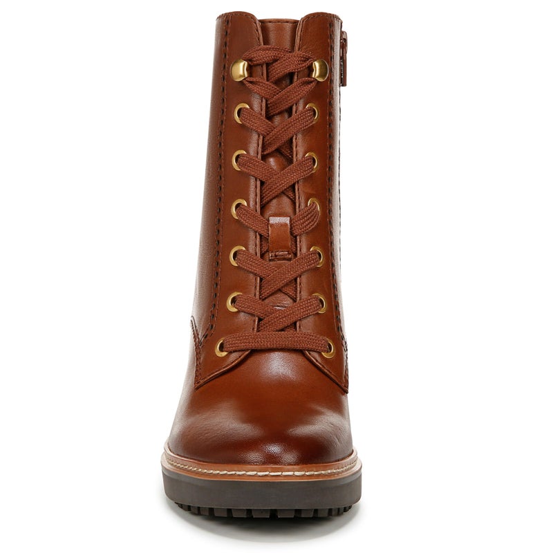 Naturalizer Womens Callie Lace Up Heeled Bootie Cider Spice Brown Leather 7.5 W - Image 2