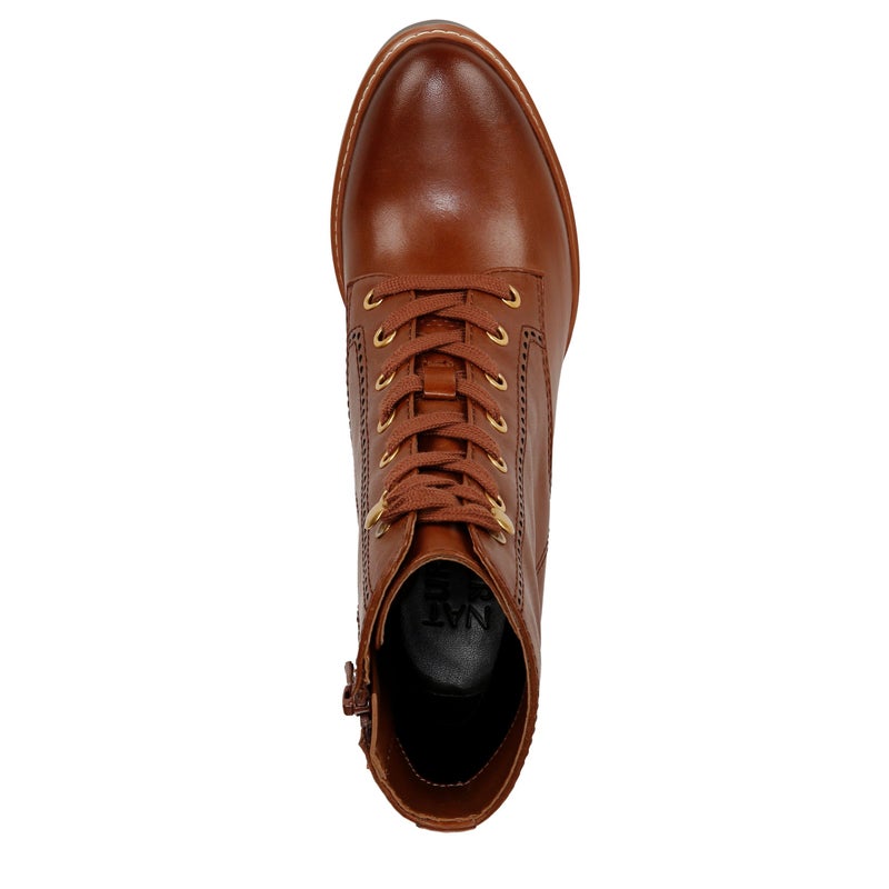 Naturalizer Womens Callie Lace Up Heeled Bootie Cider Spice Brown Leather 7.5 W - Image 5
