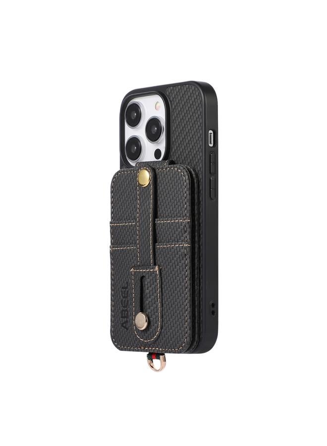 اس-توب جراب هاتف من ألياف الكربون ABEEL مزود بحامل بطاقات RFID لهاتف iPhone 15 Pro Max - Image 2