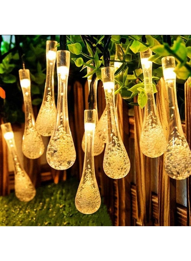 MIRADH 16 Long Crystal Waterdrop Led Light 3 Meter led Lights for Home Decoration, Diwali Lights for Decoration for Home Still Mode Only Strip Lights (16 Bulb Warm-White) - Image 1