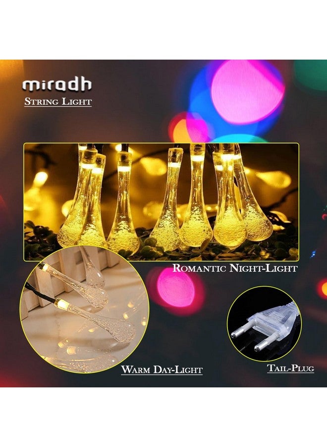 MIRADH 16 Long Crystal Waterdrop Led Light 3 Meter led Lights for Home Decoration, Diwali Lights for Decoration for Home Still Mode Only Strip Lights (16 Bulb Warm-White) - Image 4