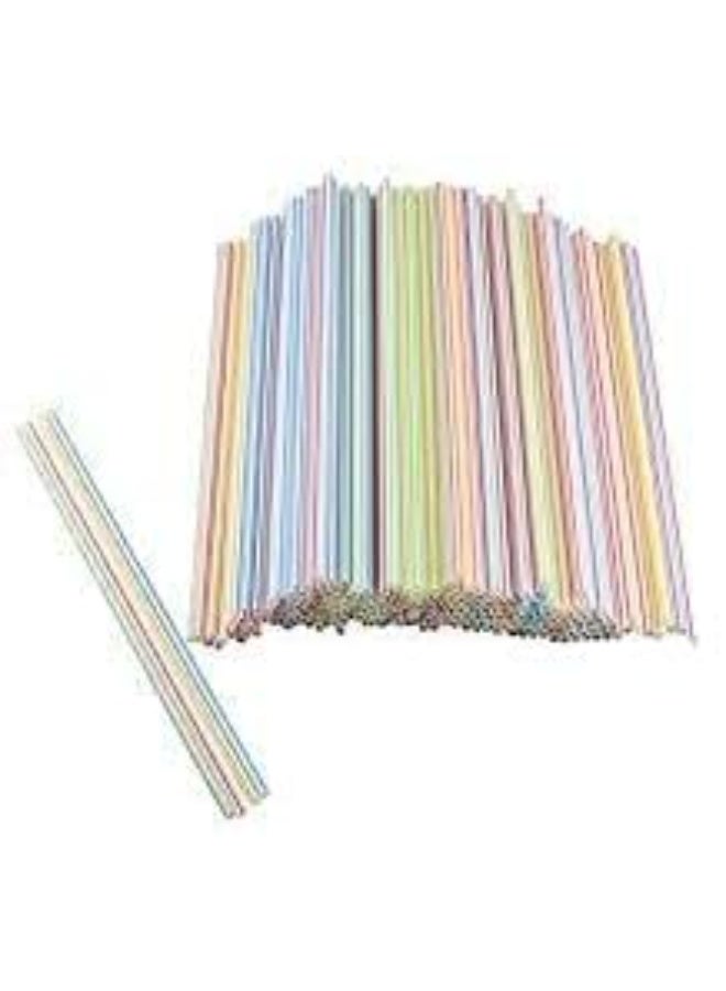 100-Pack Disposable Plastic Drinking Straws - Flexible & Multi-Colored - 24cm Length & 6mm Diameter - Ideal for Milk, Juice, and Cold Beverages. - Image 2