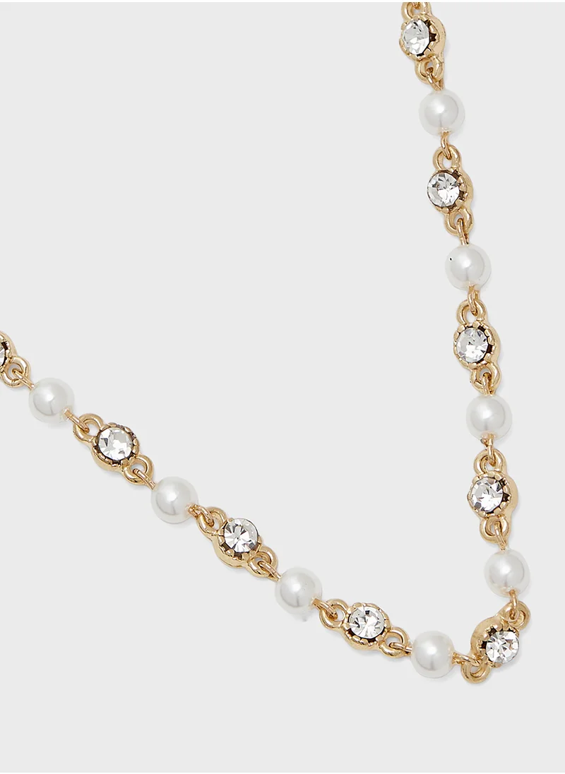 ايلا Twisted Chain Pearl Necklace