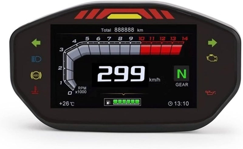 QASULER Universal LCD TFT Digital Speedometer - Image 1