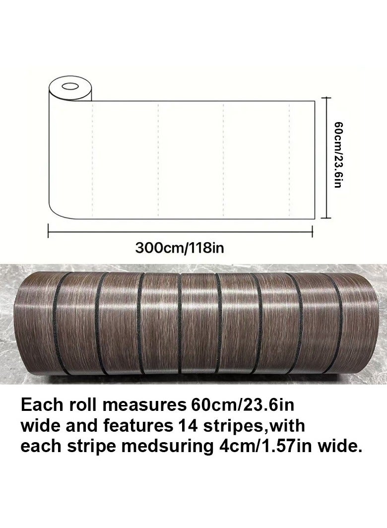 نوايوو ورق حائط ثلاثي الأبعاد سميك بنقشة الخشب - 300 سم × 60 سم، مقاوم للماء والرطوبة وعازل للصوت، لوح حائط ذاتي اللصق من مادة البولي فينيل كلوريد، مناسب لديكور المنزل، غرفة المعيشة، غرفة النوم، خلفية التلفزيون (N1037C-187) - Image 2