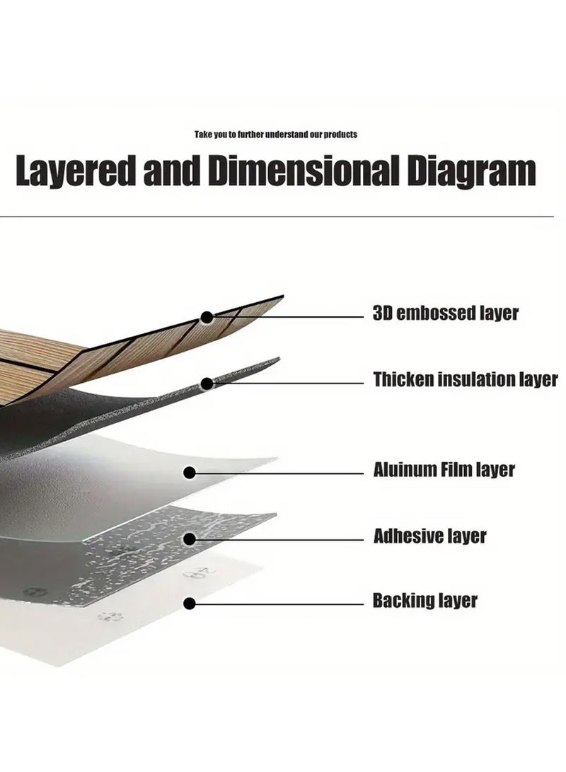 نوايوو ورق حائط ثلاثي الأبعاد سميك بنقشة الخشب - 300 سم × 60 سم، مقاوم للماء والرطوبة وعازل للصوت، لوح حائط ذاتي اللصق من مادة البولي فينيل كلوريد، مناسب لديكور المنزل، غرفة المعيشة، غرفة النوم، خلفية التلفزيون (N1037C-187) - Image 4
