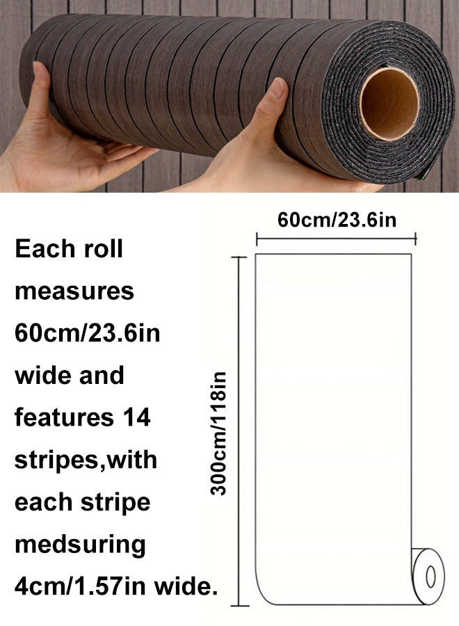 NOAEOU Self-Adhesive Thickened 3D Wallpaper - 60cm x 300cm 1Roll Waterproof PVC Wood Grain Moisture Proof Sound Insulation Wall Panels, Wallpaper Sticker Wallboard for Home Decor, Living Room, Bedroom, TV Background (N1037C-187) - Image 2