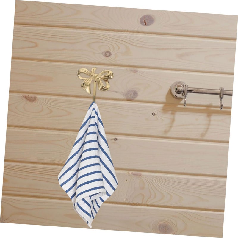 Gold Brass Bow Knot Wall Hooks Large Decorative Hanger for Coats Towels Bathroom Bedroom - Image 5