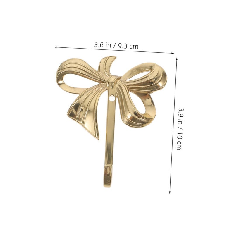 Gold Brass Bow Knot Wall Hooks Large Decorative Hanger for Coats Towels Bathroom Bedroom - Image 3